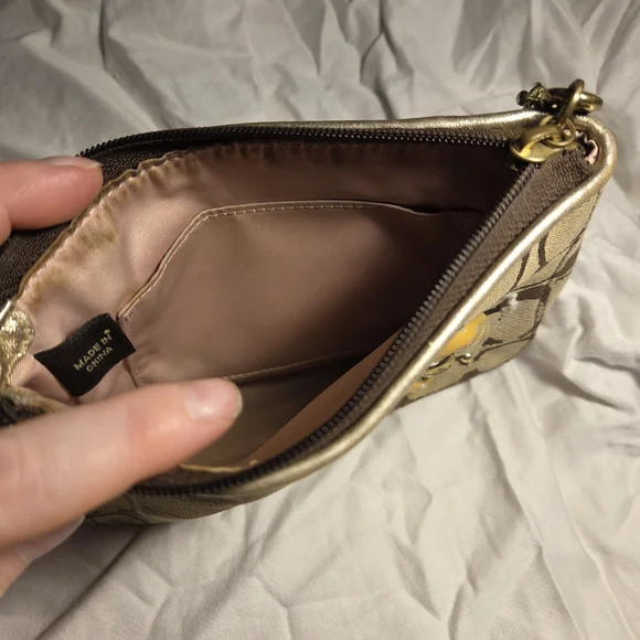 Coach Brown and Yellow Floral Clutch - Picture 2 of 2